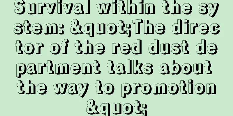 Survival within the system: "The director of the red dust department talks about the way to promotion"