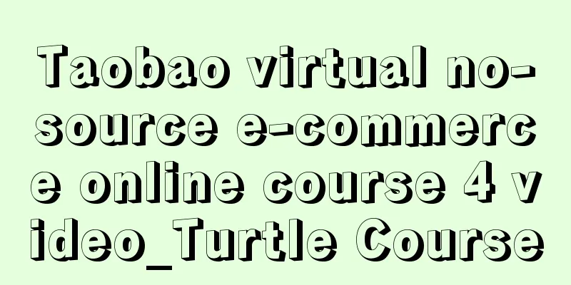 Taobao virtual no-source e-commerce online course 4 video_Turtle Course