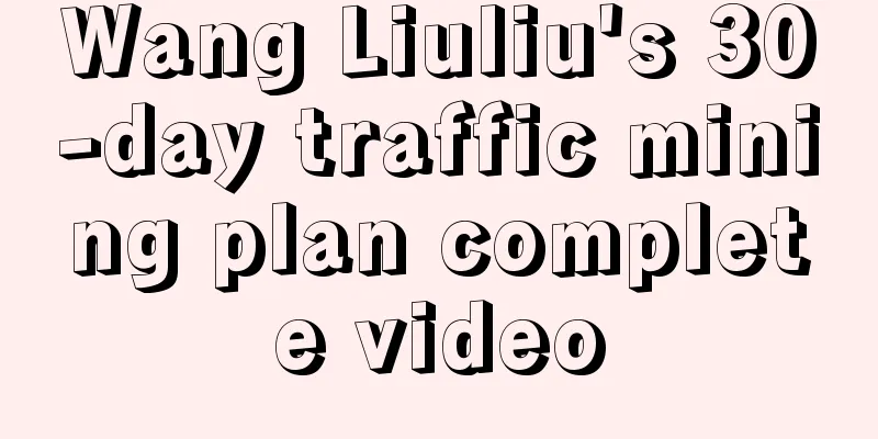 Wang Liuliu's 30-day traffic mining plan complete video