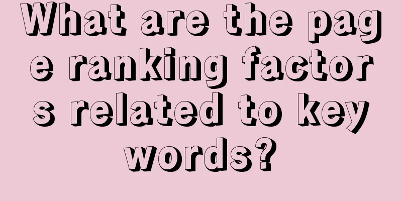 What are the page ranking factors related to keywords?