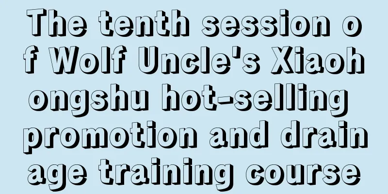 The tenth session of Wolf Uncle's Xiaohongshu hot-selling promotion and drainage training course