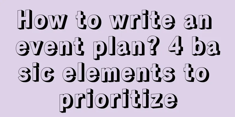 How to write an event plan? 4 basic elements to prioritize