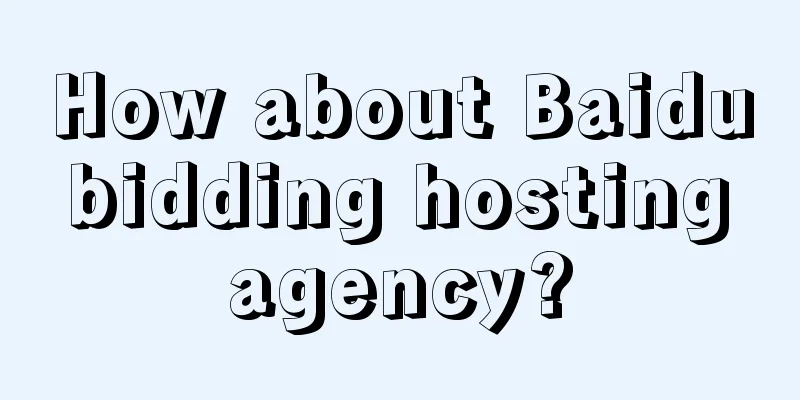 How about Baidu bidding hosting agency?