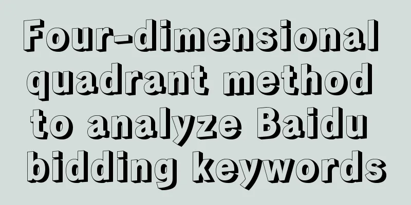 Four-dimensional quadrant method to analyze Baidu bidding keywords