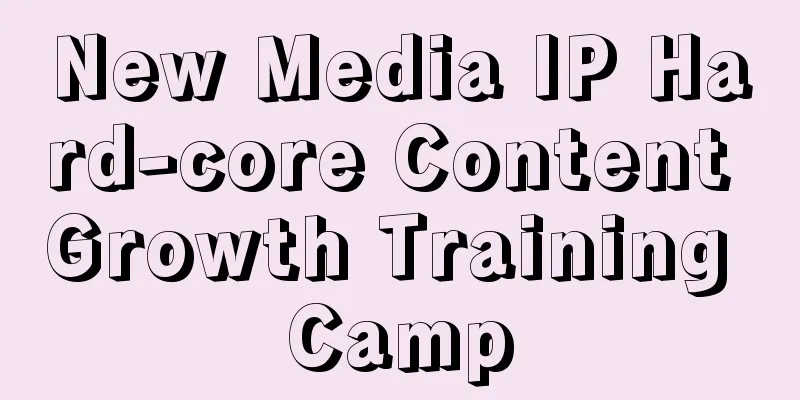 New Media IP Hard-core Content Growth Training Camp