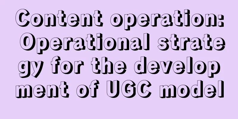 Content operation: Operational strategy for the development of UGC model