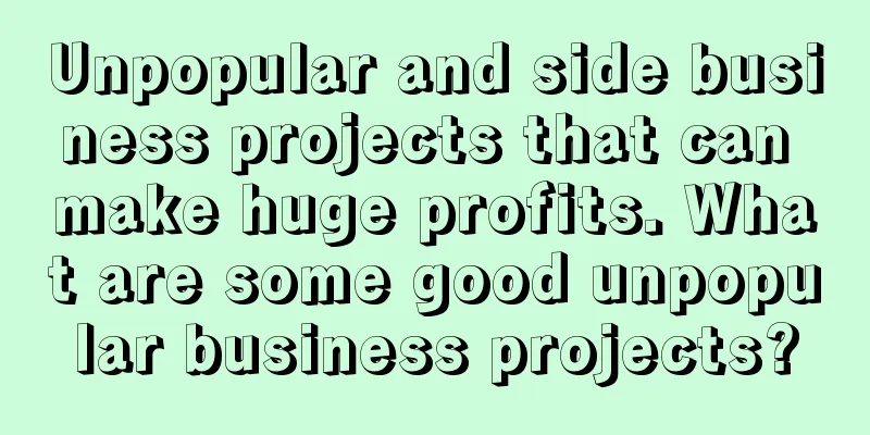 Unpopular and side business projects that can make huge profits. What are some good unpopular business projects?