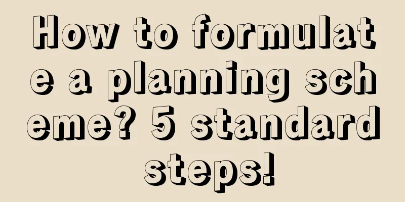 How to formulate a planning scheme? 5 standard steps!