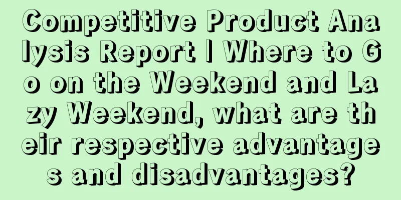 Competitive Product Analysis Report | Where to Go on the Weekend and Lazy Weekend, what are their respective advantages and disadvantages?