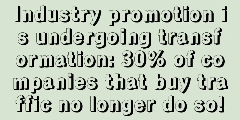 Industry promotion is undergoing transformation: 30% of companies that buy traffic no longer do so!