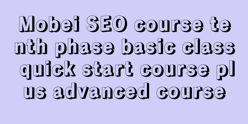 Mobei SEO course tenth phase basic class quick start course plus advanced course