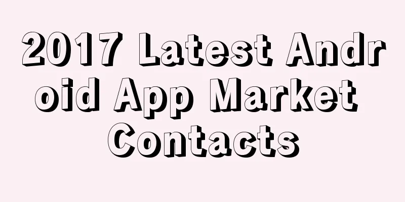 2017 Latest Android App Market Contacts