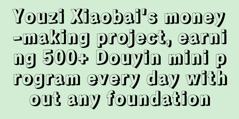 Youzi Xiaobai's money-making project, earning 500+ Douyin mini program every day without any foundation