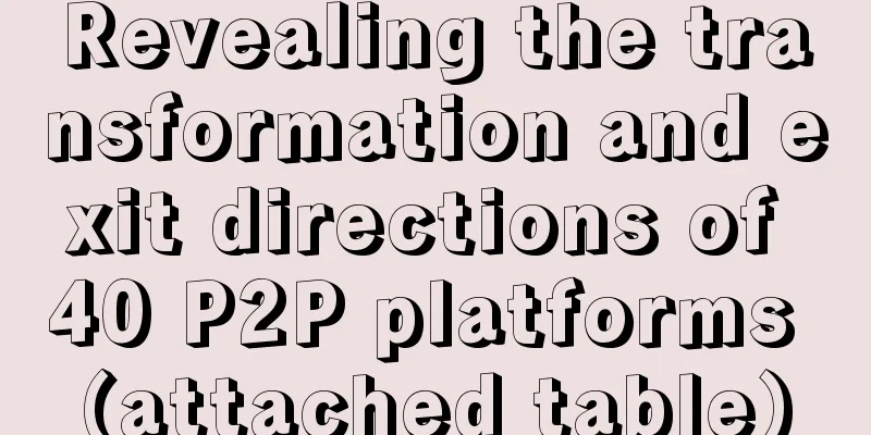 Revealing the transformation and exit directions of 40 P2P platforms (attached table)