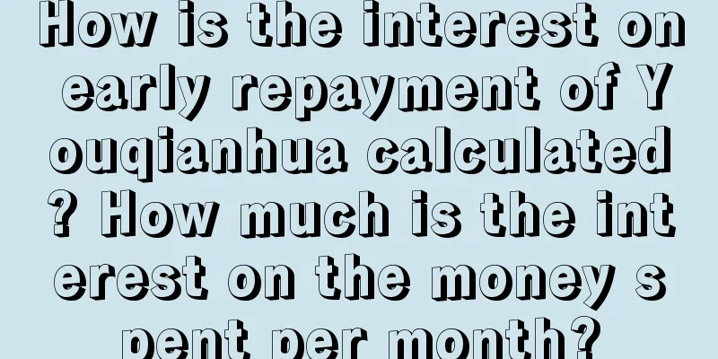 How is the interest on early repayment of Youqianhua calculated? How much is the interest on the money spent per month?