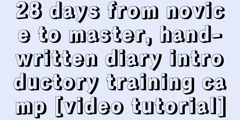 28 days from novice to master, hand-written diary introductory training camp [video tutorial]