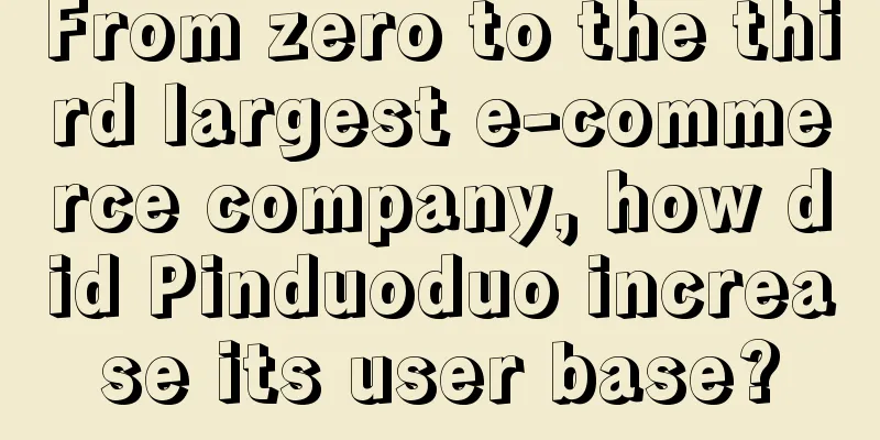 From zero to the third largest e-commerce company, how did Pinduoduo increase its user base?