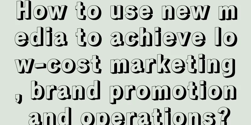 How to use new media to achieve low-cost marketing, brand promotion and operations?