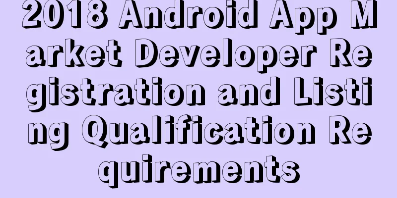 2018 Android App Market Developer Registration and Listing Qualification Requirements