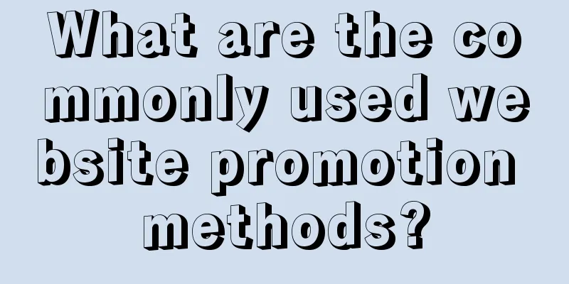 What are the commonly used website promotion methods?