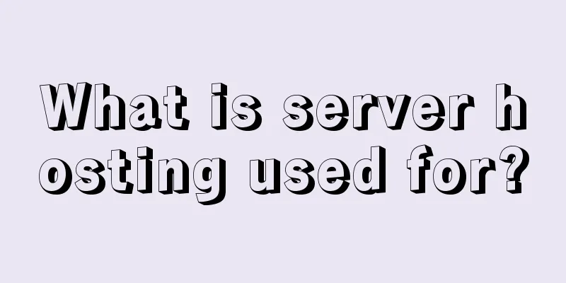 What is server hosting used for?