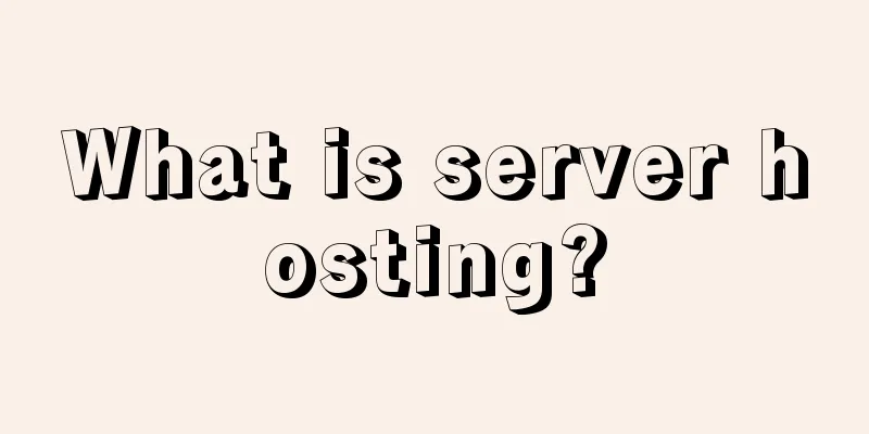 What is server hosting?