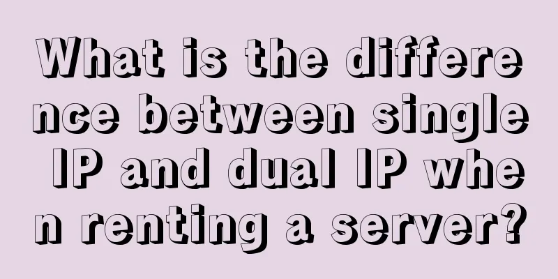 What is the difference between single IP and dual IP when renting a server?