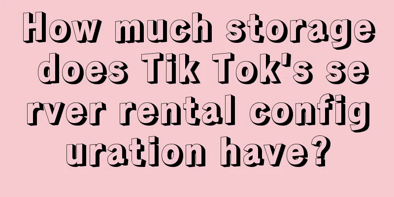 How much storage does Tik Tok's server rental configuration have?