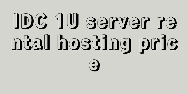 IDC 1U server rental hosting price