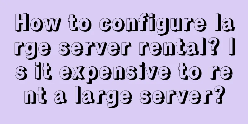 How to configure large server rental? Is it expensive to rent a large server?