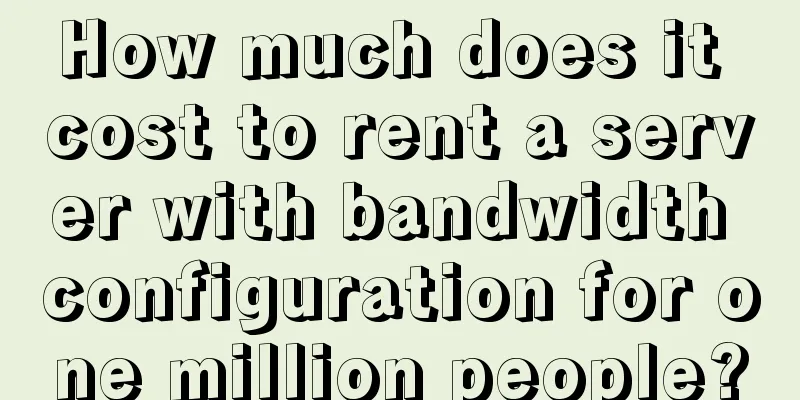 How much does it cost to rent a server with bandwidth configuration for one million people?