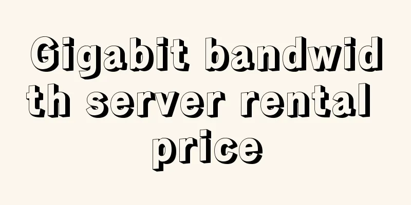 Gigabit bandwidth server rental price