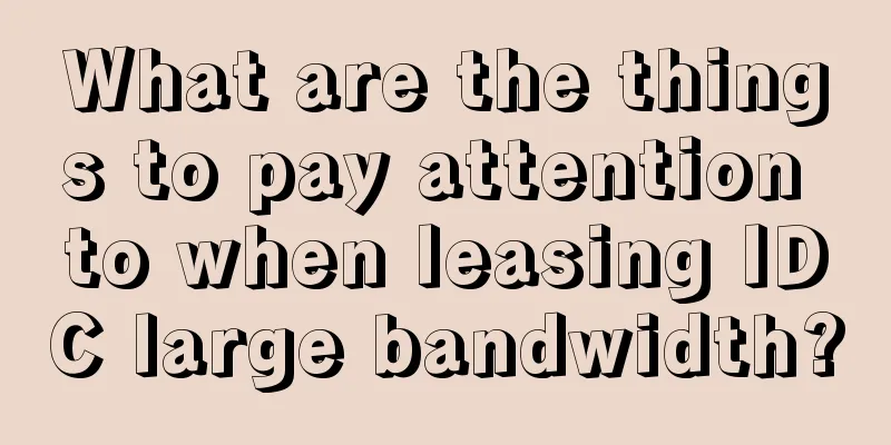 What are the things to pay attention to when leasing IDC large bandwidth?