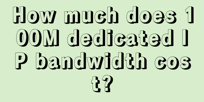 How much does 100M dedicated IP bandwidth cost?