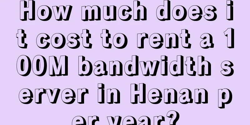 How much does it cost to rent a 100M bandwidth server in Henan per year?