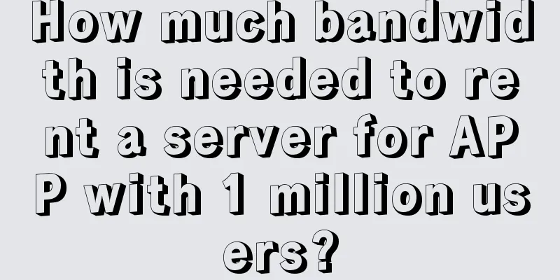 How much bandwidth is needed to rent a server for APP with 1 million users?