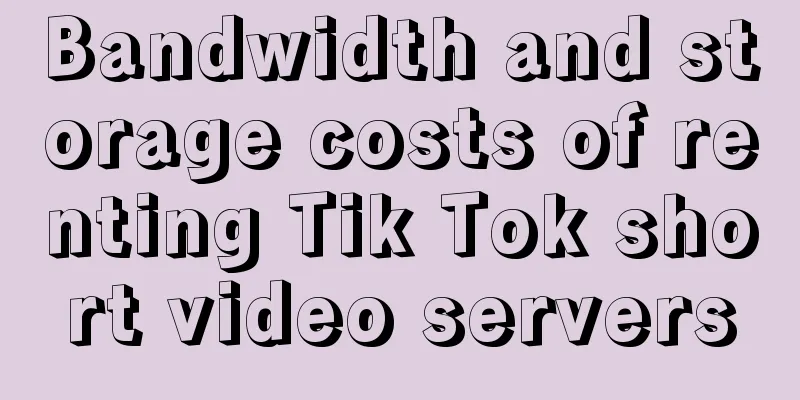 Bandwidth and storage costs of renting Tik Tok short video servers