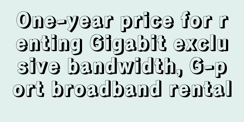 One-year price for renting Gigabit exclusive bandwidth, G-port broadband rental