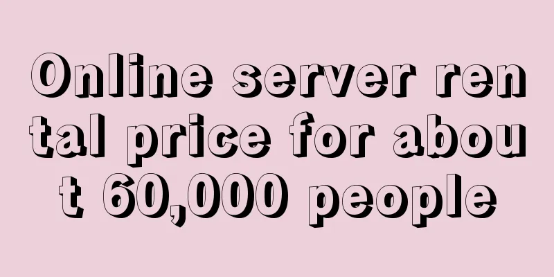 Online server rental price for about 60,000 people