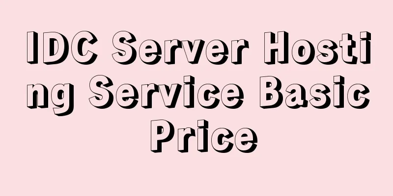 IDC Server Hosting Service Basic Price