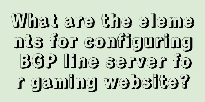 What are the elements for configuring BGP line server for gaming website?