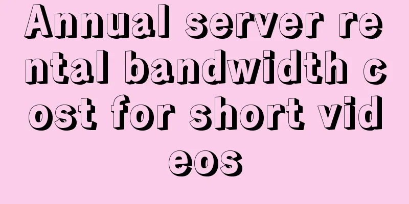 Annual server rental bandwidth cost for short videos