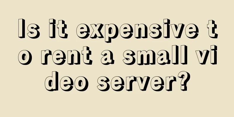 Is it expensive to rent a small video server?