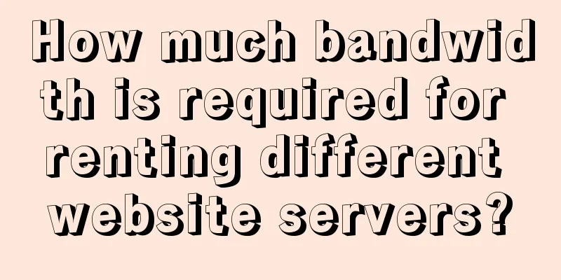 How much bandwidth is required for renting different website servers?