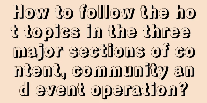 How to follow the hot topics in the three major sections of content, community and event operation?