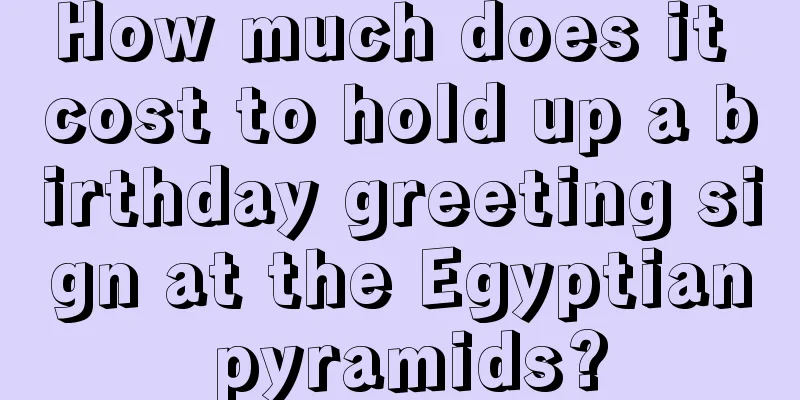 How much does it cost to hold up a birthday greeting sign at the Egyptian pyramids?