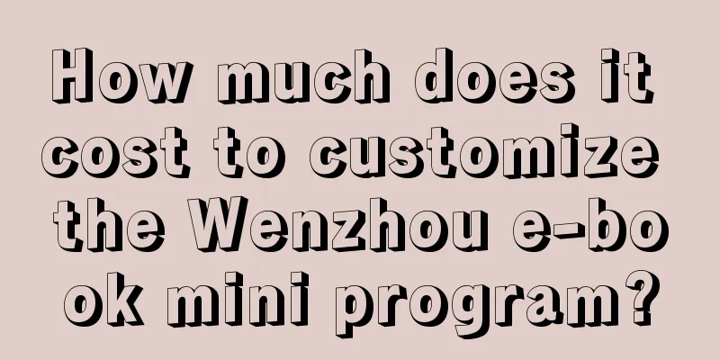 How much does it cost to customize the Wenzhou e-book mini program?