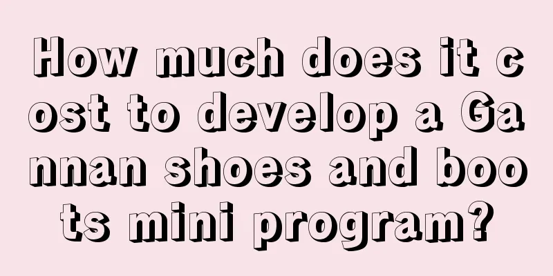 How much does it cost to develop a Gannan shoes and boots mini program?