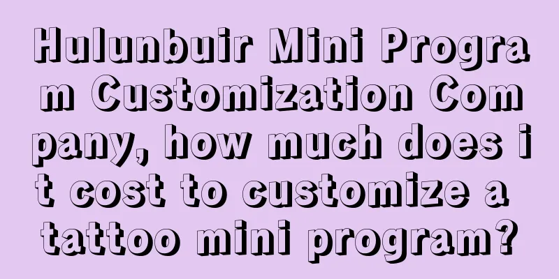 Hulunbuir Mini Program Customization Company, how much does it cost to customize a tattoo mini program?