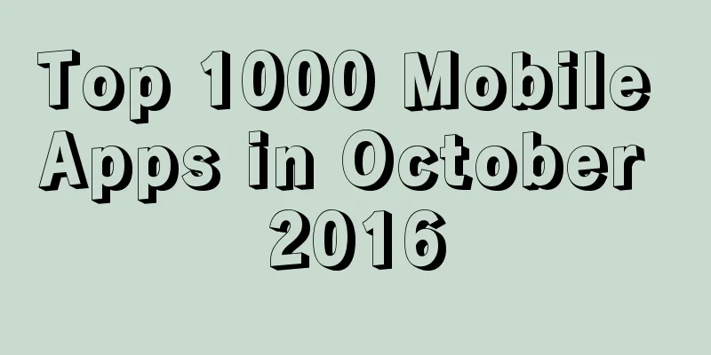 Top 1000 Mobile Apps in October 2016